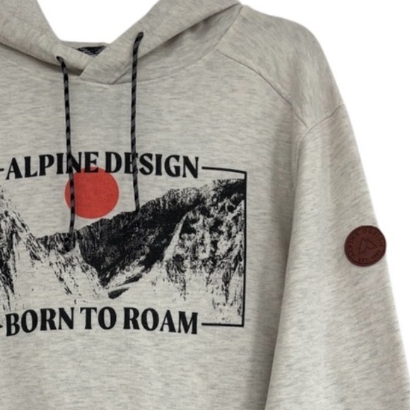 Born To Roam Hoodie Sweatshirt Alpine Design Nature Camping Hiking Size Large - Picture 8 of 14